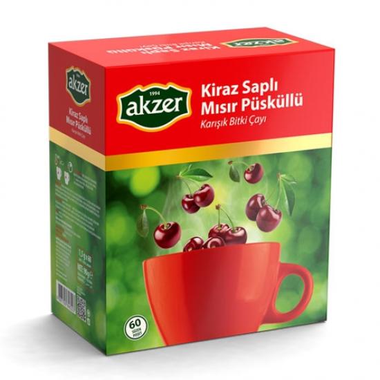 Akzer Kiraz Saplı & Mısır Püsküllü Çay 60’lı